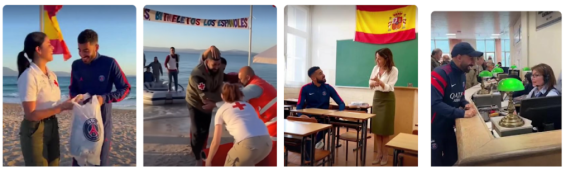 Imágenes generadas con IA en las que se ven dos boxeadores-uno lleva su cara y el otro representa un migrante